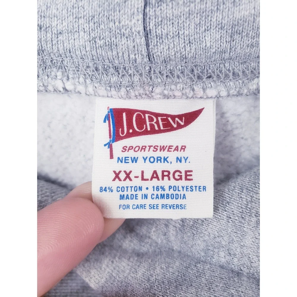 J. Crew Sportswear Heritage 14 oz Hoodie Gray Pullover Reverse Weave Style  XXL